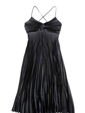 Elegant Black Pleated Dress
